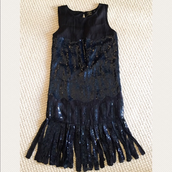 topshop sequin fringe dress